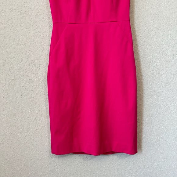 J. CREW V-Neck Bi-Stretch Cotton Sheath Dress in Soft Fuchsia - Picture 4 of 14